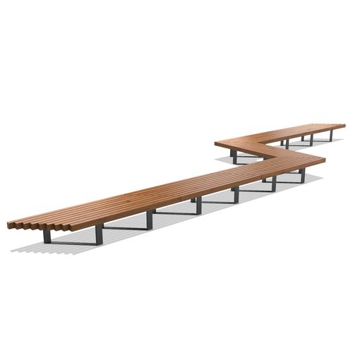 Banco para espaço público contemporâneo - GESHER - Arica Urban - em madeira / metálico / modular