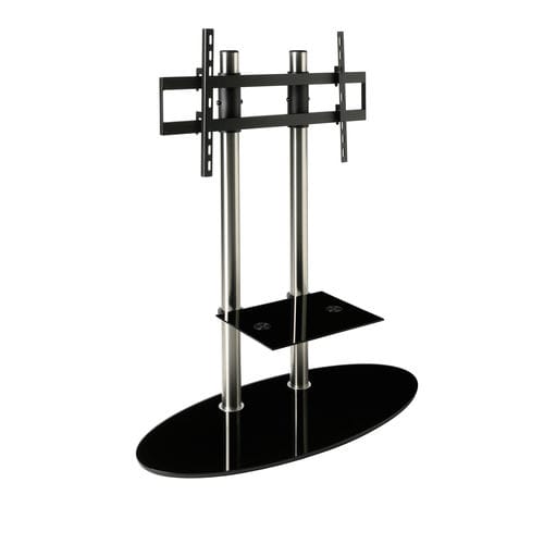 Suporte de piso para TV contemporâneo - DISCO 09 VN - SERI STYLU - com suporte para leitor de DVD / em vidro / em aço pintado