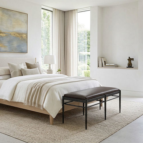Banco de pé de cama clássico - CESAR - Mobilier De Style - em ferro forjado / em aço / em tecido