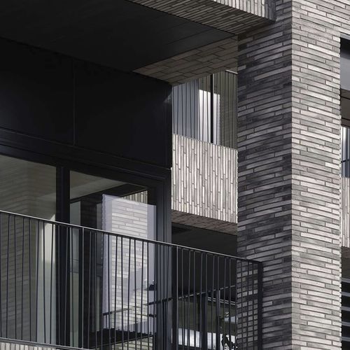 Tijolo aparente em clínquer - RT 160 - Randers Tegl A/S - para ambiente externo / colado / contemporâneo