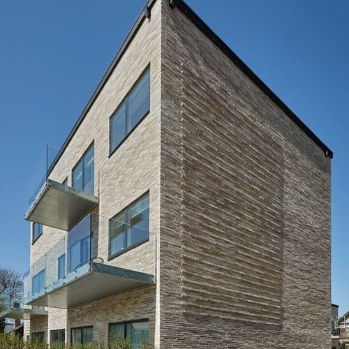 Tijolo aparente em clínquer - RT 159 - Randers Tegl A/S - para ambiente externo / colado / contemporâneo