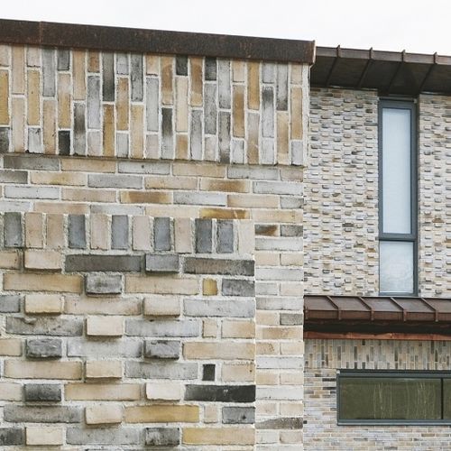 Tijolo aparente em clínquer - RT 575 - Randers Tegl A/S - de terracota / para ambiente externo / colado