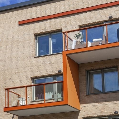 Tijolo aparente em clínquer - RT 433 - Randers Tegl A/S - de terracota / para ambiente externo / colado