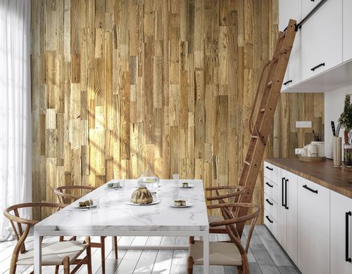 Painel em madeira para ambiente interno - AMBER - AW Latvia - para parede / em madeira de recuperação / sob medida