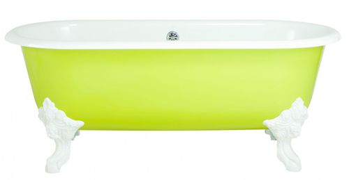 Banheira oval - CLEO: E29014 - JACOB DELAFON - em ferro fundido / branca / verde
