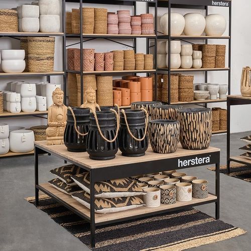 Expositor em madeira - Herstera Garden S.L. - metálico / com 4 lados / com 5 prateleiras