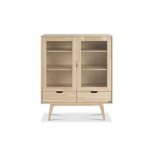 Vitrina de estilo - KOLO - Kiteen Huonekalutehdas Oy - com pés / em vidro / em madeira