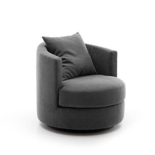 Poltrona contemporânea - Oval  - OLTA - em tecido / em compensado / em pinho