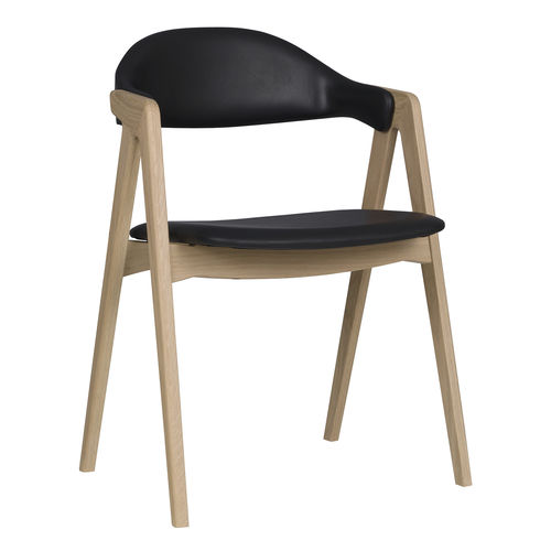 Cadeira de sala de jantar de design escandinavo - TITAN  - PBJ Mobler ApS - para ambiente interno / em couro / com base em carvalho