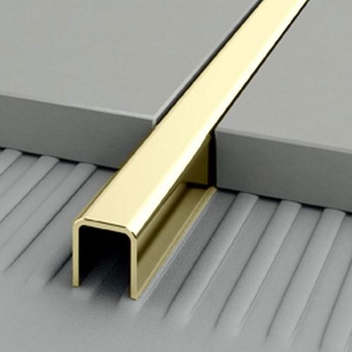 Perfil de separação em aço inoxidável - PROJOINT U - PROFILPAS - em latão / para revestimento cerâmico / de seção retangular