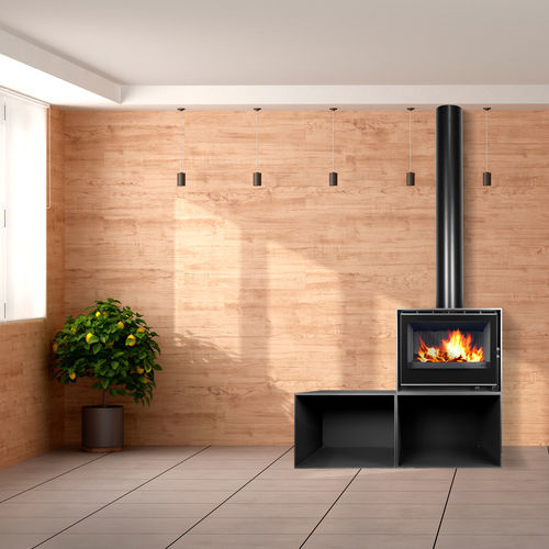 Salamandra a lenha - DIAMANTINE 70 EcoDesign - BELLIDO Manufacturas Metálicas, S.L. - 9 kW / de piso / contemporânea