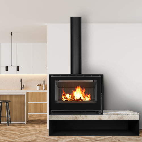 Salamandra a lenha - DIAMANTINE 80 EcoDesign - BELLIDO Manufacturas Metálicas, S.L. - 11 kW / com pés / contemporânea
