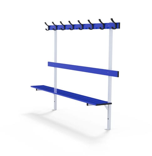 Banco para vestiário contemporâneo - S36055 - SODEX SPORT - em aço / com encosto / de parede
