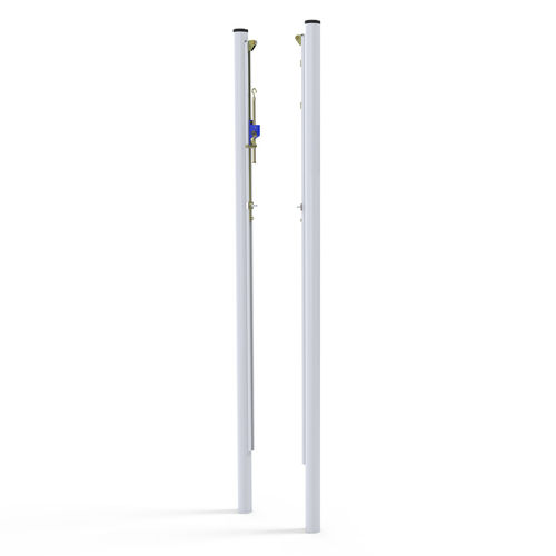 Poste de tênis para fixação em buchas no piso - S30161 - SODEX SPORT - de aço galvanizado / branco / com pintura eletrostática