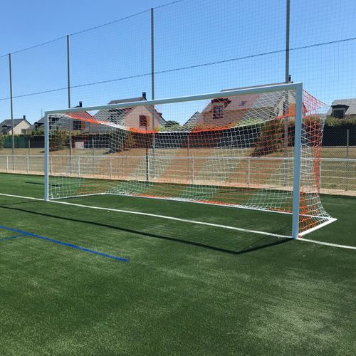 Rede de futebol em PEAD - S12924BI - SODEX SPORT - branca / preta / retangular