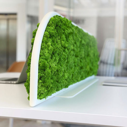 Separador de estações de trabalho de mesa - G-DESKS - Greenmood - de musgo preservado / em alumínio / insonorizado