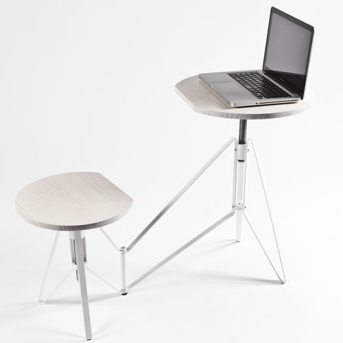 Mesa contemporânea - SIAMOO - AVP - em madeira / metálica / com base metálica