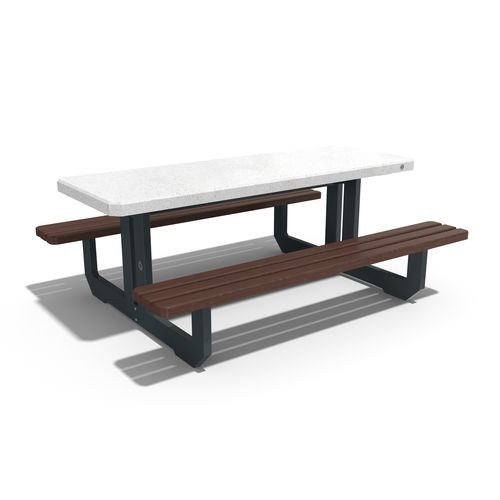 Mesa de piquenique contemporânea - 251 - Encho Enchev - ETE - em iroko / em bambu / em concreto de alto desempenho