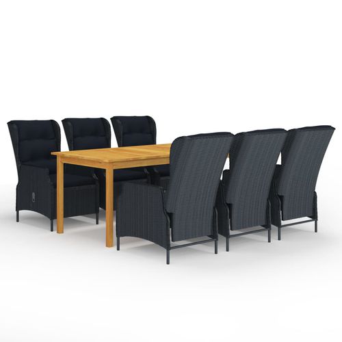 Conjunto de mesa e cadeiras contemporâneo - vidaXL 7-tlg : 3067932 - desayo - de jardim / em tecido / em acácia