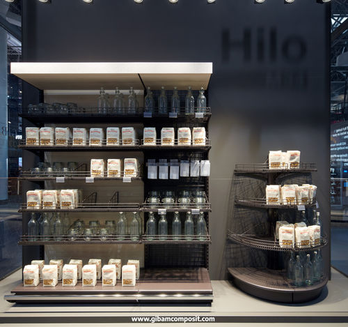 Estante contemporânea - M34 HILO - GIBAM SHOPS SPA - em madeira / metálica / para loja