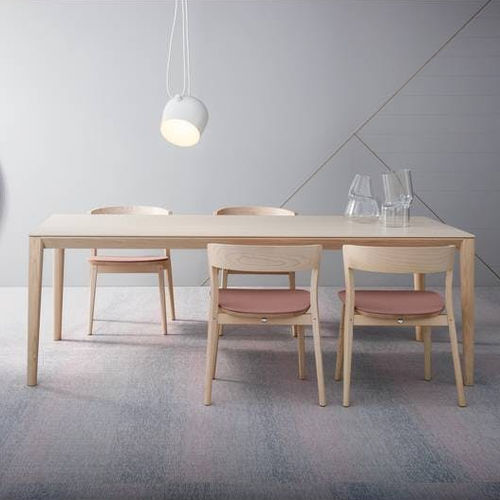 Mesa de jantar contemporânea - SMITH - SP01 design - em madeira de freixo / em vidro / com base em madeira maciça