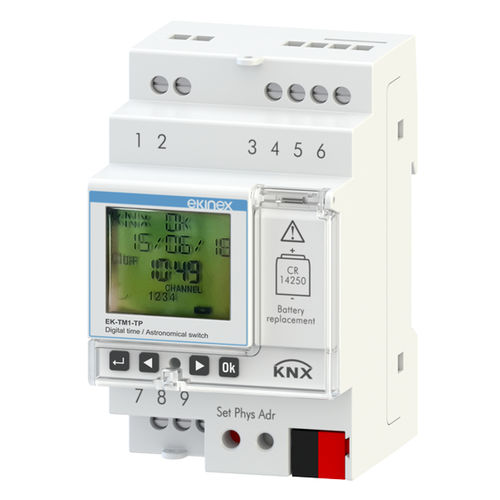 Atuador de comutação protocolo KNX - EK-TM1-TP - ekinex® - em trilho DIN / da linha residencial / para ambiente interno