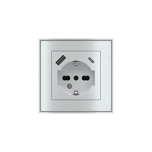 Tomada elétrica - EK-PWS-IT-USB - ekinex® - USB / de parede / metálica