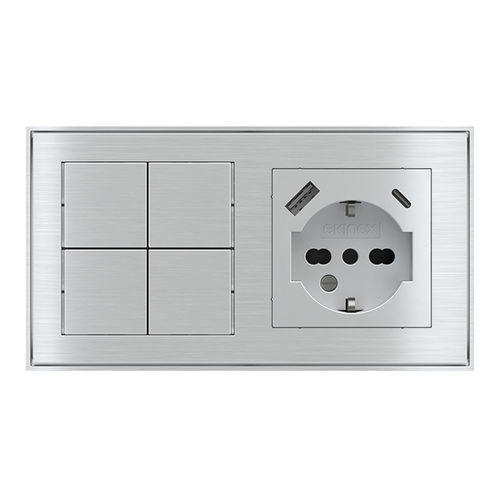 Interruptor para sistema de automação residencial - EK-E22-TP | EK-PWS-IT-USB - ekinex® - para persiana externa / para persiana interna / com botão de pressão