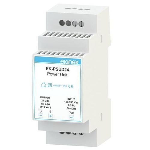 Fonte de alimentação elétrica CA/CC - EK-PSUD24 - ekinex® - CC/CC / para trilho DIN / regulada