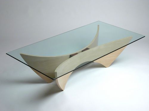 Mesa de centro contemporânea - PEGASUS  - David Tragen - em madeira de ácer / em vidro / retangular