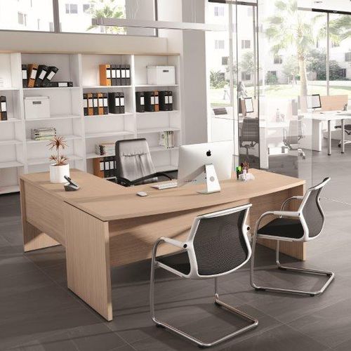 Mesa executiva - PUNTO6 - EMOBOK - contemporânea / em laminado melamínico / de canto