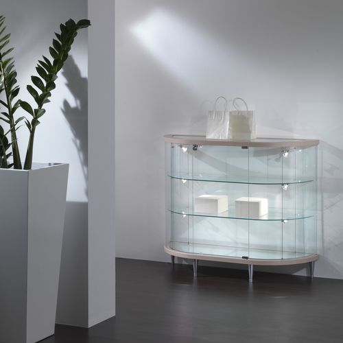 Vitrina contemporânea - 203/MB - Castellani.it srl - com pés / em vidro / em carvalho