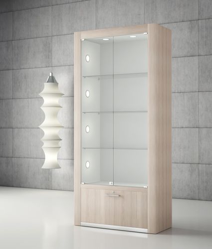 Vitrina contemporânea - Q/80_BF - Castellani.it srl - com pés / em vidro / em madeira