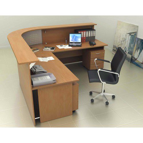 Balcão de recepção modular - rec_presto_B - Castellani.it srl - curvo / em madeira