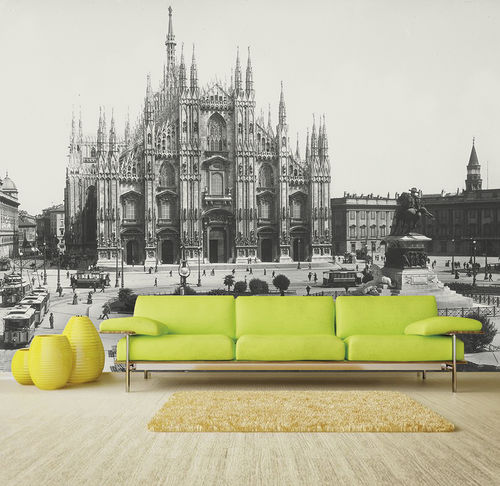 Papel de parede contemporâneo - MILANO – PIAZZA DUOMO - Skinwall - em tecido / vinílico / com natureza