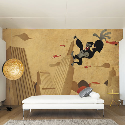 Papel de parede contemporâneo - KING KONG - Skinwall - em tecido / vinílico / com animais