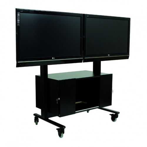 Suporte de piso para TV contemporâneo - VISIOTECH - ERARD PRO - com rodízios / em aço