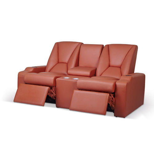 Poltrona de cinema em couro - LORENZ VIP RECLINER LS-805 - Leadcom Seating - vermelha / com apoio para pés