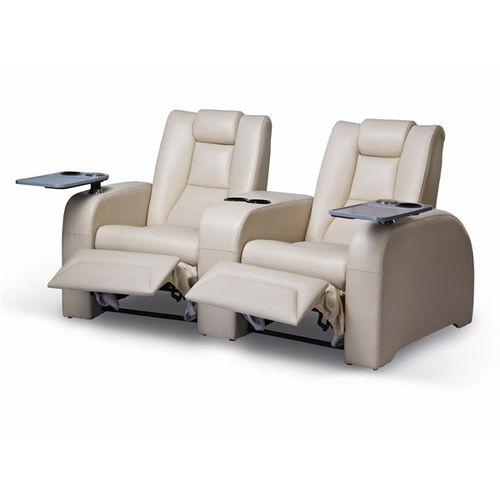 Poltrona de cinema em couro - ROYAL VIP RECLINER LS-811 - Leadcom Seating - bege / com encosto para cabeça / com apoio para pés
