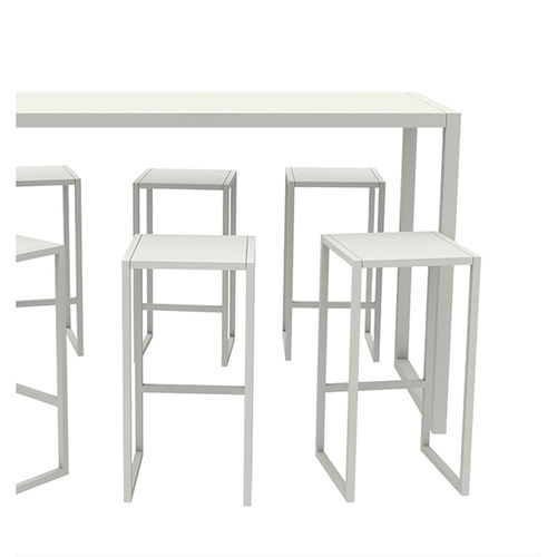 Mesa alta contemporânea - SKY - Sara - em laminado / com base metálica / retangular