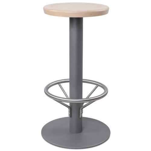 Banqueta alta contemporânea - 8107 - Thöni Josef GmbH - em faia / com base de aço revestido a pó / com pé central