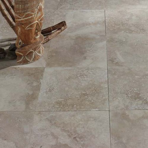 Placas de revestimento em mármore travertino - MINA RUSTIC - Mekmar - antiga / escovada / para ambiente interno