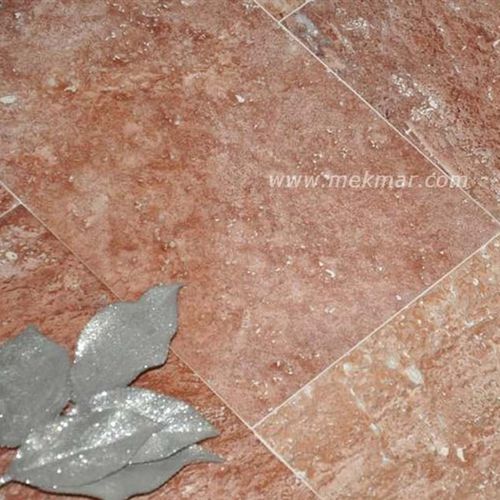 Placas de revestimento em mármore travertino - Mekmar - para ambiente interno / de piso / retangular