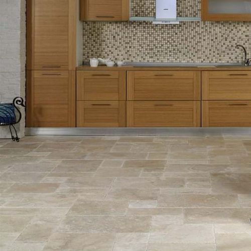 Placas de revestimento em mármore travertino - CLASSIC MINA PATTERN SET - Mekmar - para ambiente interno / de piso / retangular