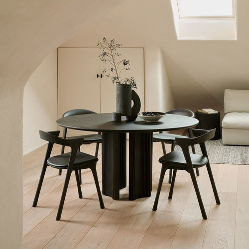 Mesa de jantar contemporânea - Roller Max - ETHNICRAFT - em mogno / com base em mogno / redonda