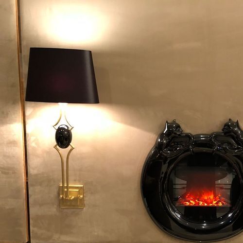 Arandela contemporânea - Gattopardo - Fertini Casa - para ambiente interno / em latão banhado a ouro / em seda