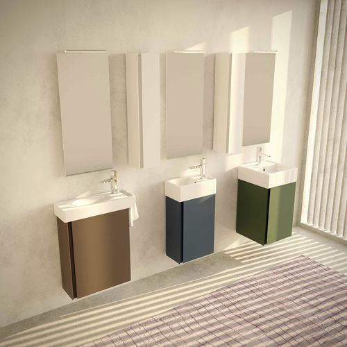 Gabinete de banheiro de parede - Smart - NOVEL BATHROOM FURNITURE - em carvalho / com folheado de madeira / em cerâmica