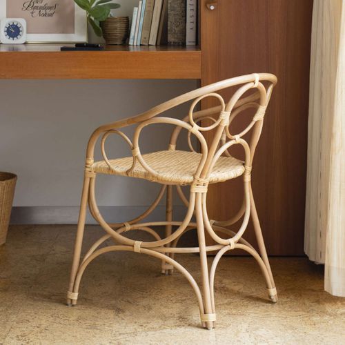 Cadeira de sala de jantar contemporânea - GINGKO - KOK Maison - para ambiente interno / em ratã / com base em ratã
