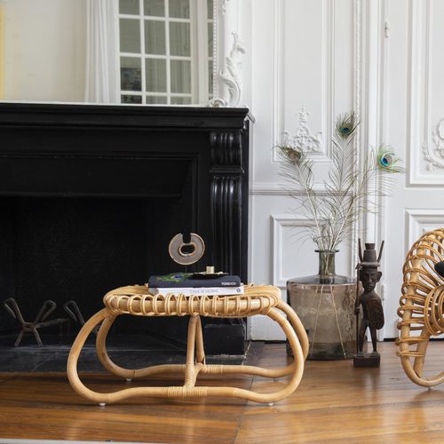 Repousa-pés contemporâneo - BOUCLE - KOK Maison - em ratã