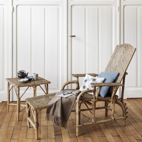 Chaise longue vintage - GRAND-MÈRE - KOK Maison - em ratã / em ratã / da linha comercial